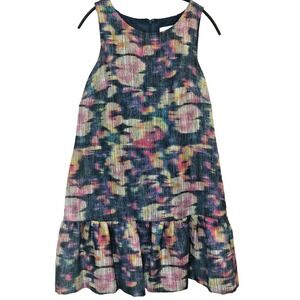 Nicole Miller Womens 8 Babydoll Dress Metallic Abstract Party Club Fairy